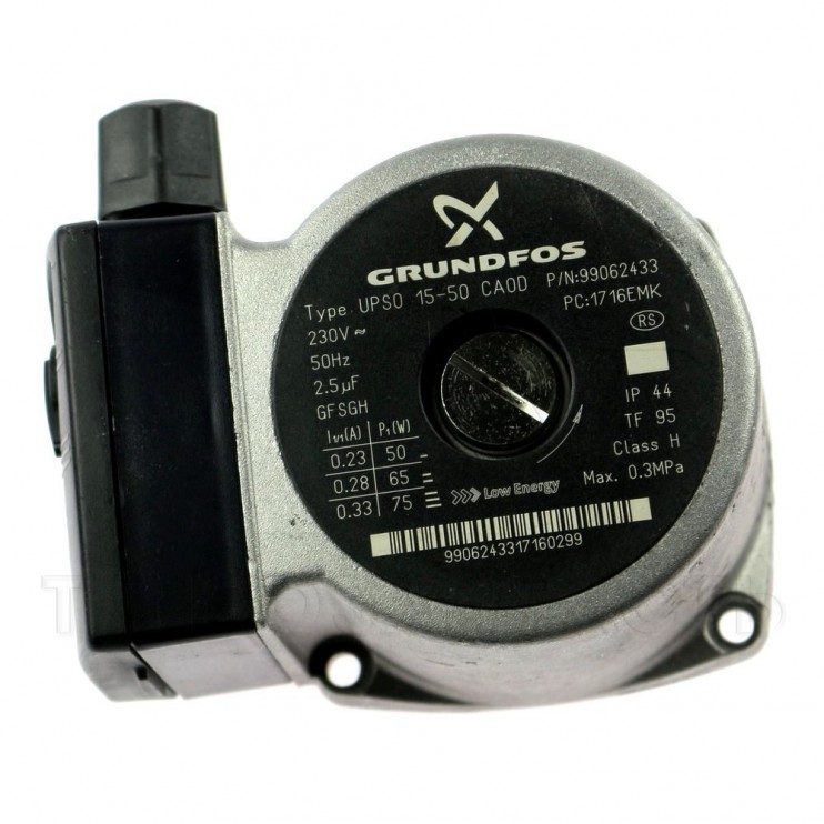 ГОЛОВА (ЭЛЕКТРИЧЕСКАЯ ЧАСТЬ) ЦИРКУЛЯЦИОННОГО НАСОСА GRUNDFОS (CЕРАЯ) UPS 15-50 (5655200, 5655620)