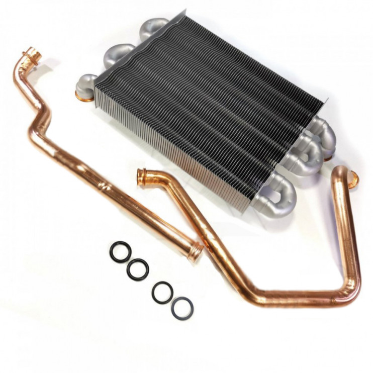 Теплообменник основной (медный с трубками)  ARISTON CARES X, ALTEAS X, GENUS X, CLAS X, HS X – 65119090 (Valmex)