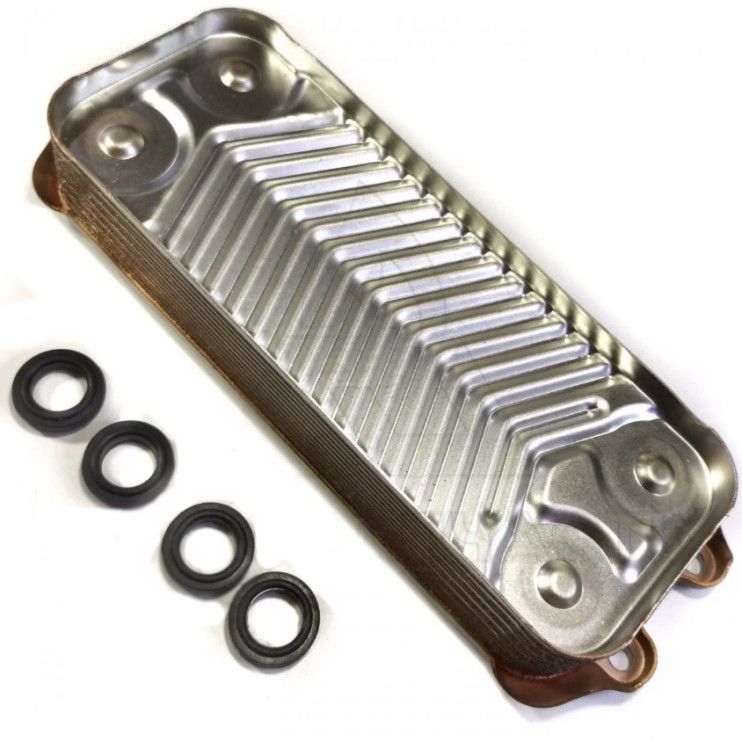 Теплообменник ГВС вторичный пластинчатый 12 пл. Vaillant atmo/turbo TEC pro/mini, Saunier Duval Themaclassic C25/F25 (2015 г.) - 0020020018