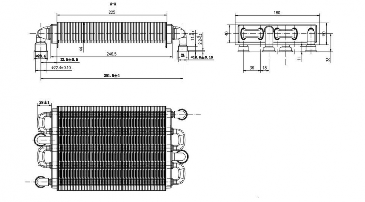 Теплообменник битермический Ferroli Domiproject F24D, Fereasy F24D, Domina F24N - 39837660 (VALMEX, Италия)