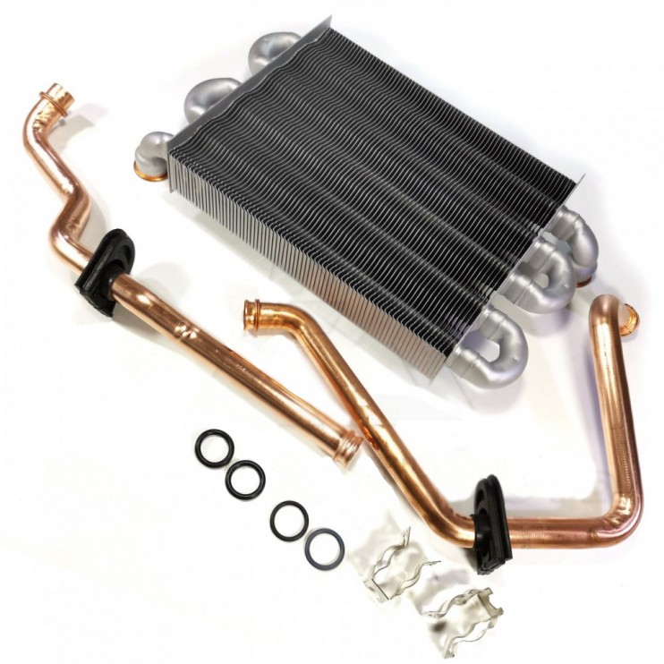 Теплообменник основной (медный с трубками) ARISTON CARES X, ALTEAS X, GENUS X, CLAS X, HS X – 65119090 (ОРИГИНАЛ)