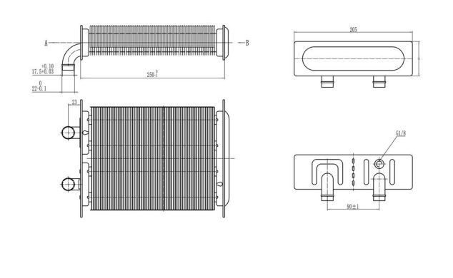 Теплообменник для котла Beretta City 24 CSI - 20011419, 20052578 (аналог)