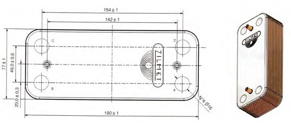Теплообменник ГВС Ariston (Clas, Genus, Egis Plus, BS, BS II), 12 пл . (65104333, 65104263, 65104451) ZILMET 