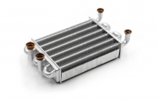 Теплообменник битермический для котла Ferroli Domiproject C24, F24, FerEasy C24, F24 - 39820060, 39819540, 37404110 (аналог)