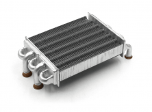 Теплообменник битермический для котла Ferroli Domiproject C24, F24, FerEasy C24, F24 - 39820060, 39819540, 37404110 (аналог)