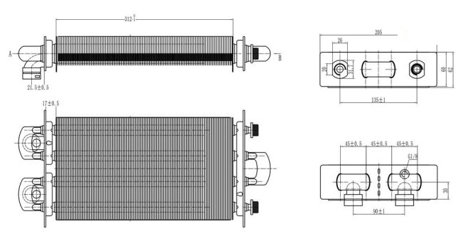 Теплообменник для котла  Beretta Ciao, Smart 28 кВт - R10023661, 10023946 (аналог)