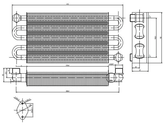 Теплообменник для котла Viesmann WH1B, WH1D 30 кВт - 7825511 (аналог)