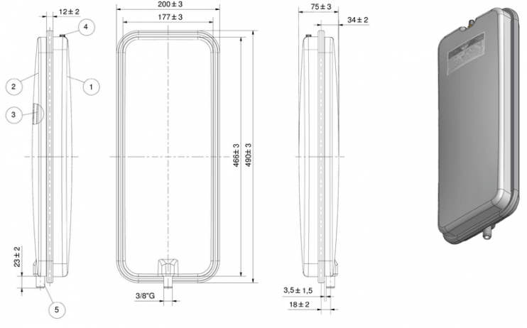 Расширительный бак Zilmet 7 л. (резьба 3/8") прямоугольный - 13N6000724, 13N6000713