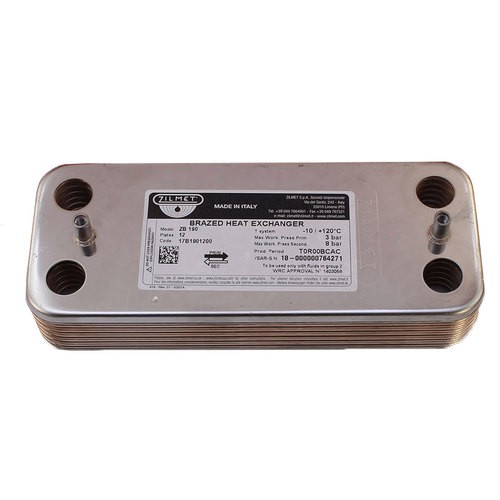 Теплообменник вторичный ГВС Ariston UNO/Chaffoteaux ELEXIA, MIRA.12 пл. (995945, 61302409) Zilmet