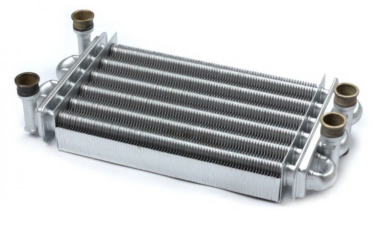 ТЕПЛООБМЕННИК БИТЕРМИЧЕСКИЙ L=270 (ДЛЯ BAXI MAIN FOUR, WESTEN QUASAR) - 616170, 5663720 (Аналог).