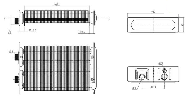 ТЕПЛООБМЕННИК БИТЕРМИЧЕСКИЙ L=270 (ДЛЯ BAXI MAIN FOUR, WESTEN QUASAR) - 616170, 5663720 (Аналог).