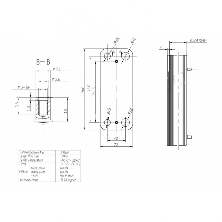 Теплообменник ГВС (вторичный) на BAXI Eco-3, Eco Four, Luna-3 (до 2014 года) 12 пластин (5686670, 5653660) ZILMET (Италия)