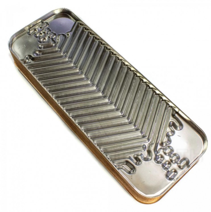 Теплообменник ГВС (вторичный) на BAXI Eco-3, Eco Four, Luna-3 (до 2014 года) 12 пластин (5686670, 5653660) ZILMET (Италия)