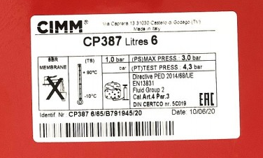 Расширительный бак отопления 6 л. (резьба 14х1) Baxi Eco Four, Fourtech, Main Four, Eco 4S, Westen Pulsar D, Quasar D - 5693920, 5695230, 7606060